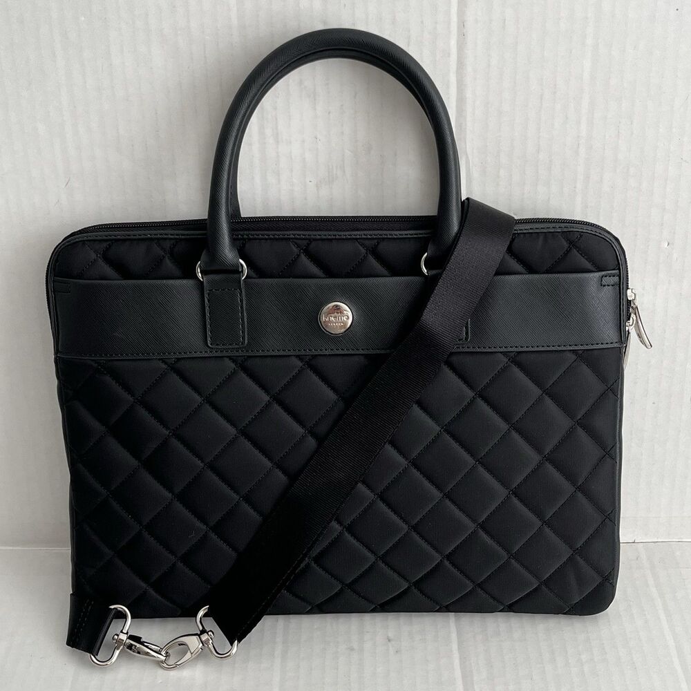 Knomo Avignon 13” Laptop Sleeve Bag Quilted Crossbody Strap Business Travel Work